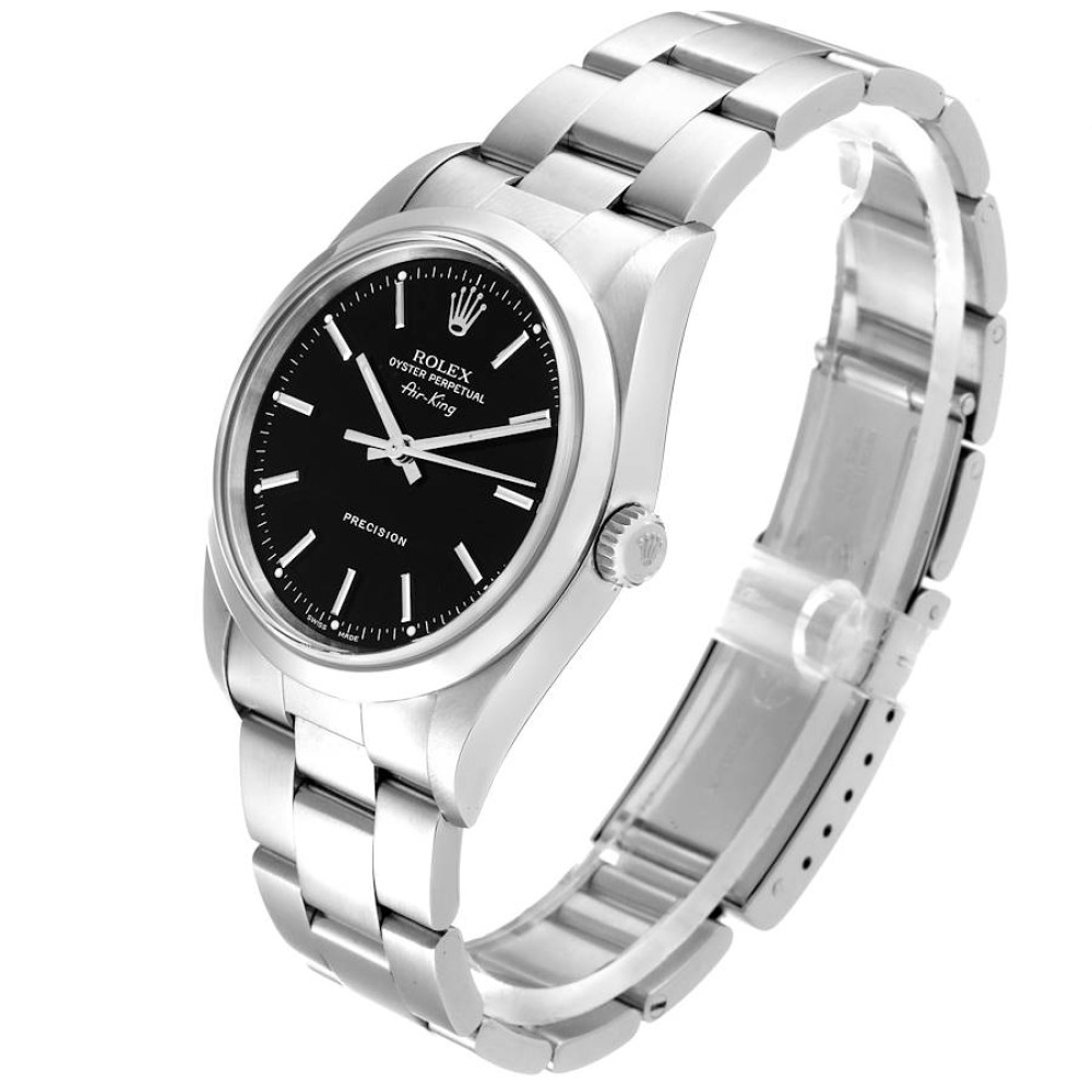 Rolex Air King Black Dial Smooth Bezel Steel Mens Watch 14000 Rolex Air King Black Dial Smooth Bezel Steel Mens Watch 14000