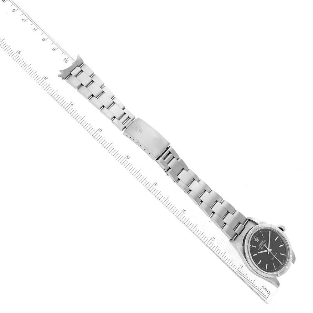 Rolex Air King Engine Turned Bezel Black Dial Steel Mens Watch 14010 Rolex Air King Engine Turned Bezel Black Dial Steel Mens Watch 14010