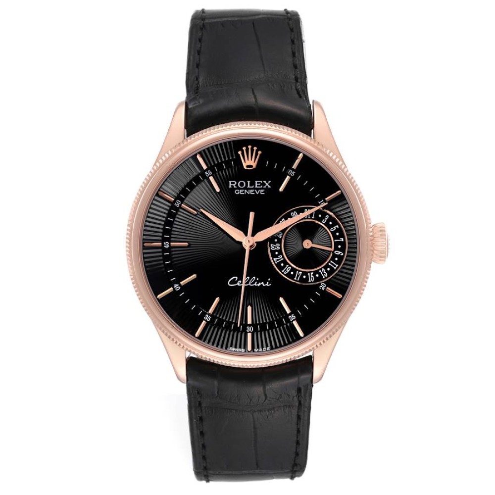 Rolex Cellini Date Black Dial Rose Gold Automatic Mens Watch 50515 Rolex Cellini Date Black Dial Rose Gold Automatic Mens Watch 50515