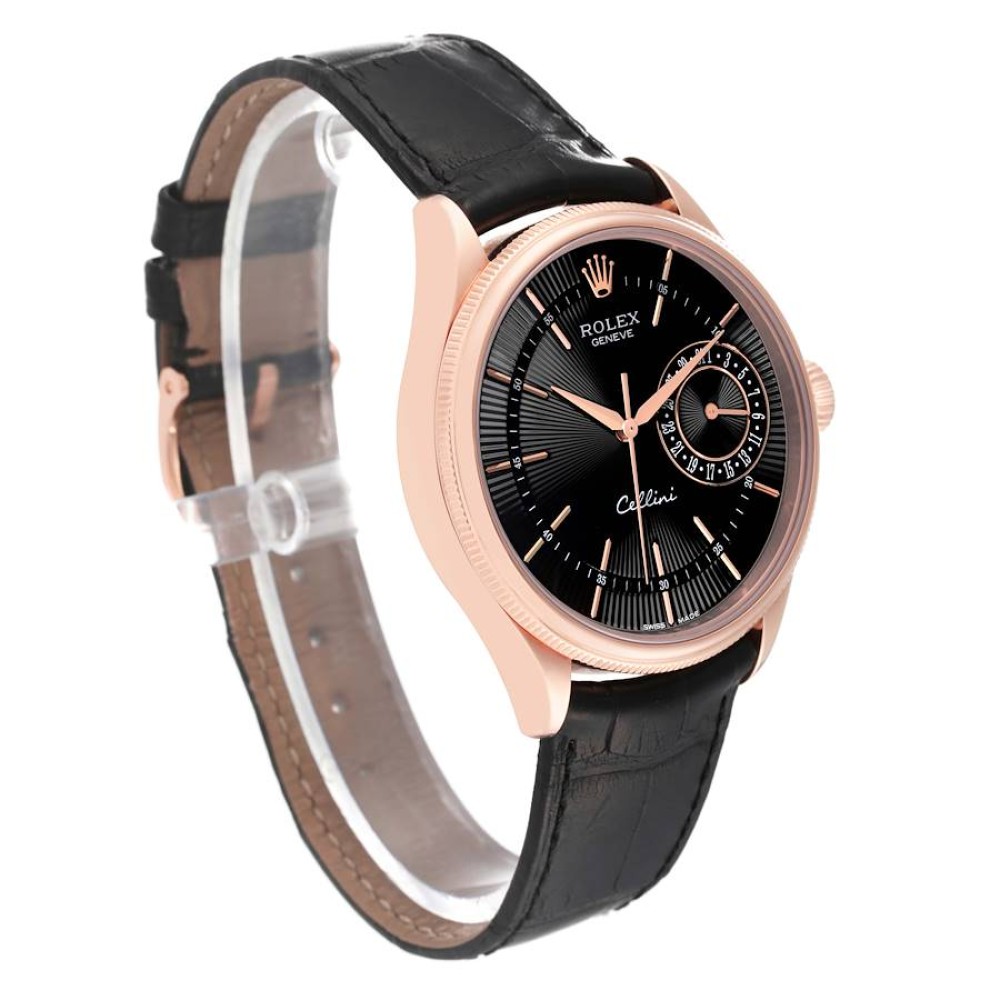 Rolex Cellini Date Black Dial Rose Gold Automatic Mens Watch 50515 Rolex Cellini Date Black Dial Rose Gold Automatic Mens Watch 50515