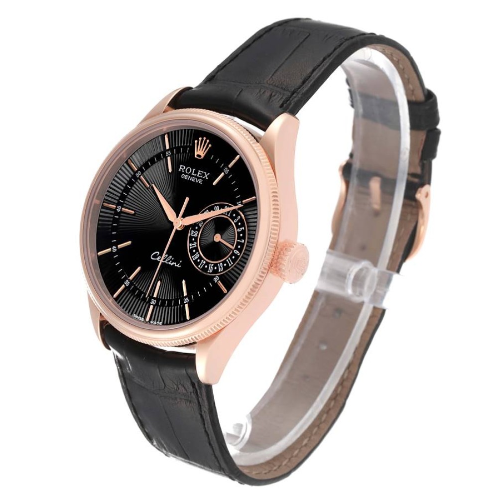 Rolex Cellini Date Black Dial Rose Gold Automatic Mens Watch 50515 Rolex Cellini Date Black Dial Rose Gold Automatic Mens Watch 50515