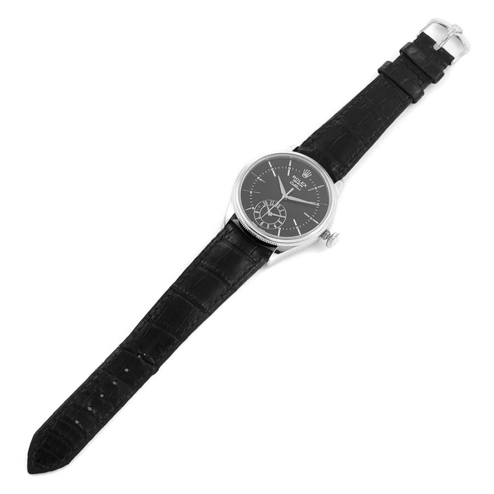 Rolex Cellini Dual Time White Gold Black Dial Automatic Mens Watch 50529 Rolex Cellini Dual Time White Gold Black Dial Automatic Mens Watch 50529