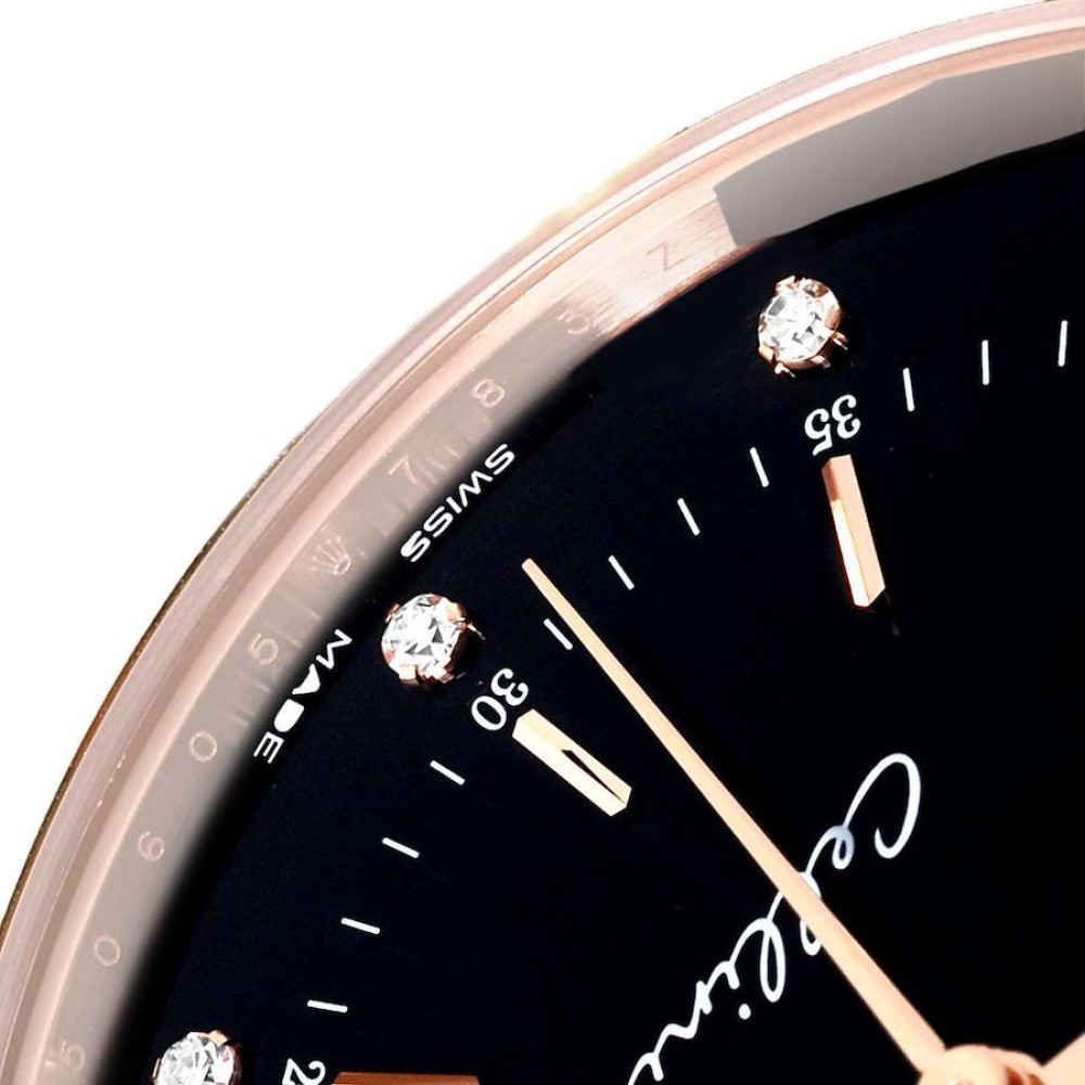 Rolex Cellini Time Rose Gold Black Dial Diamond Mens Watch 50605 Rolex Cellini Time Rose Gold Black Dial Diamond Mens Watch 50605