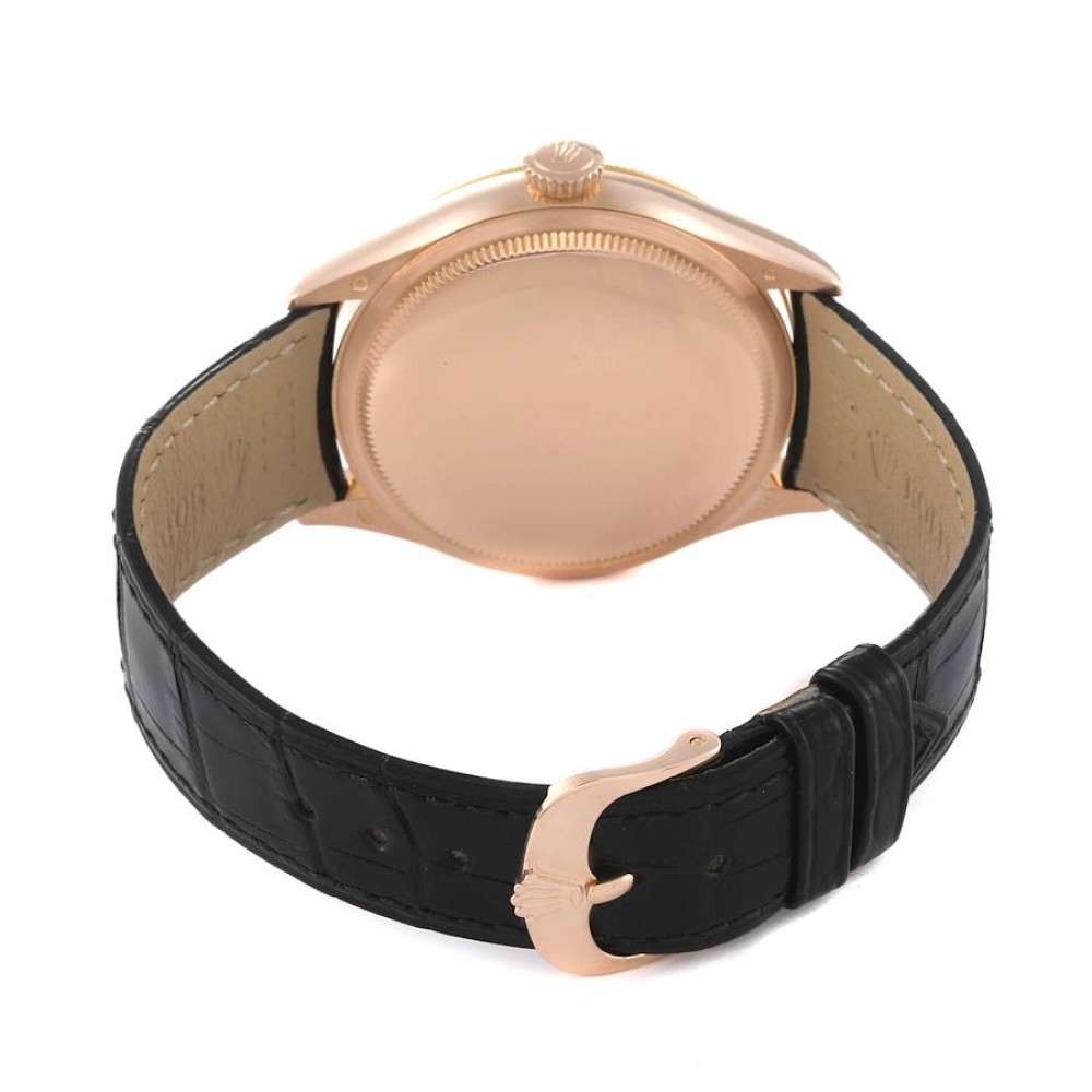 Rolex Cellini Time Rose Gold Black Dial Diamond Mens Watch 50605 Rolex Cellini Time Rose Gold Black Dial Diamond Mens Watch 50605