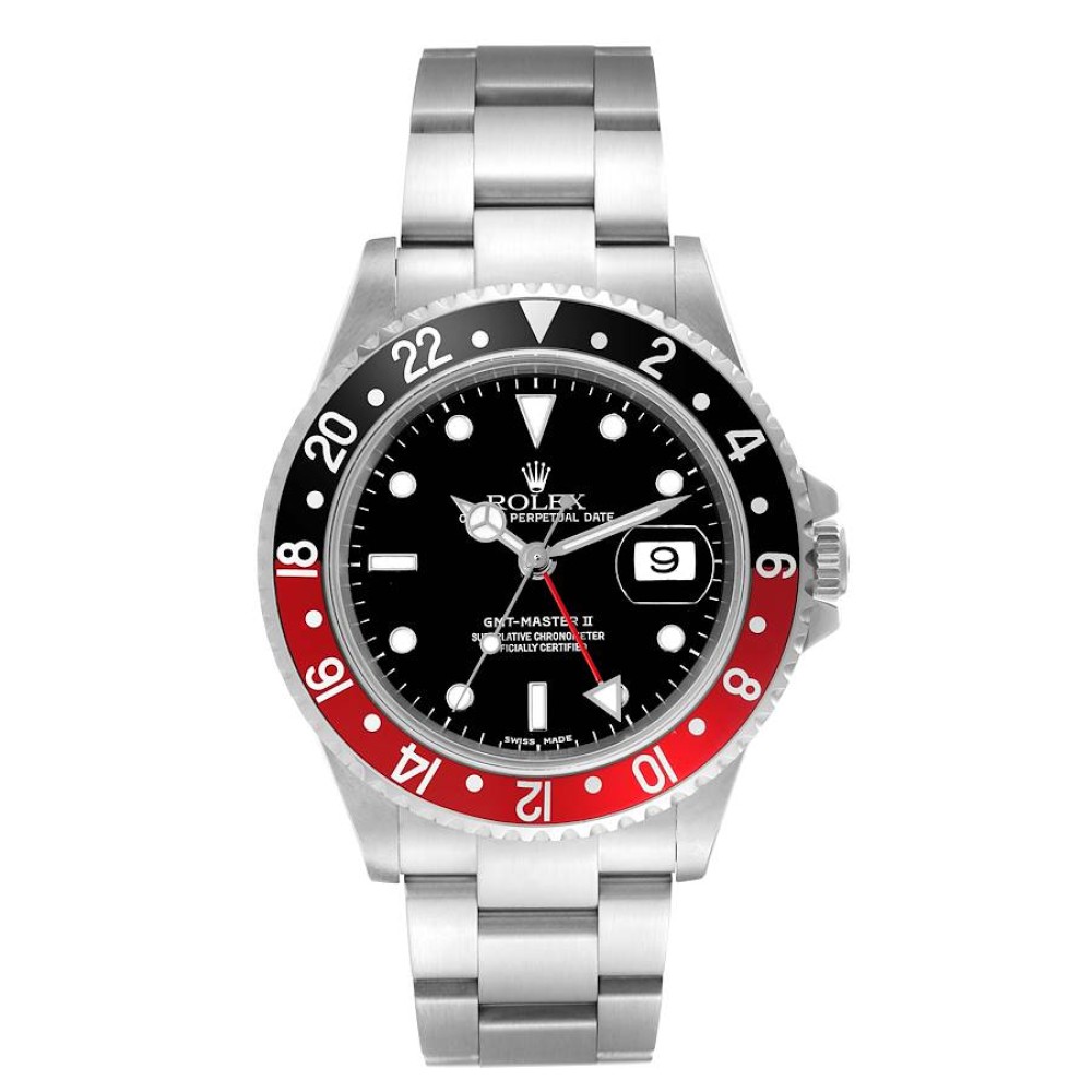 Rolex GMT Master II Black Red Coke Bezel Steel Mens Watch 16710 Rolex GMT Master II Black Red Coke Bezel Steel Mens Watch 16710