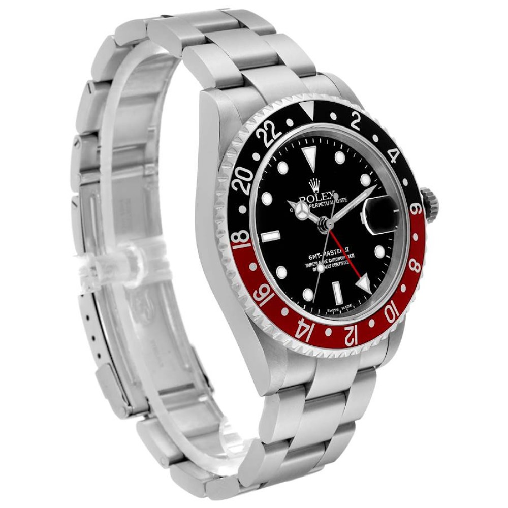 Rolex GMT Master II Black Red Coke Bezel Steel Mens Watch 16710 Rolex GMT Master II Black Red Coke Bezel Steel Mens Watch 16710