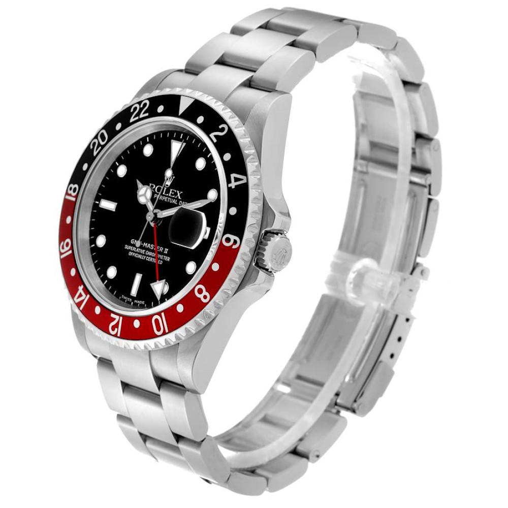 Rolex GMT Master II Black Red Coke Bezel Steel Mens Watch 16710 Rolex GMT Master II Black Red Coke Bezel Steel Mens Watch 16710