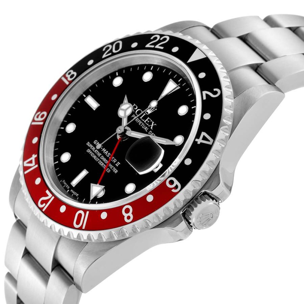 Rolex GMT Master II Black Red Coke Bezel Steel Mens Watch 16710 Rolex GMT Master II Black Red Coke Bezel Steel Mens Watch 16710