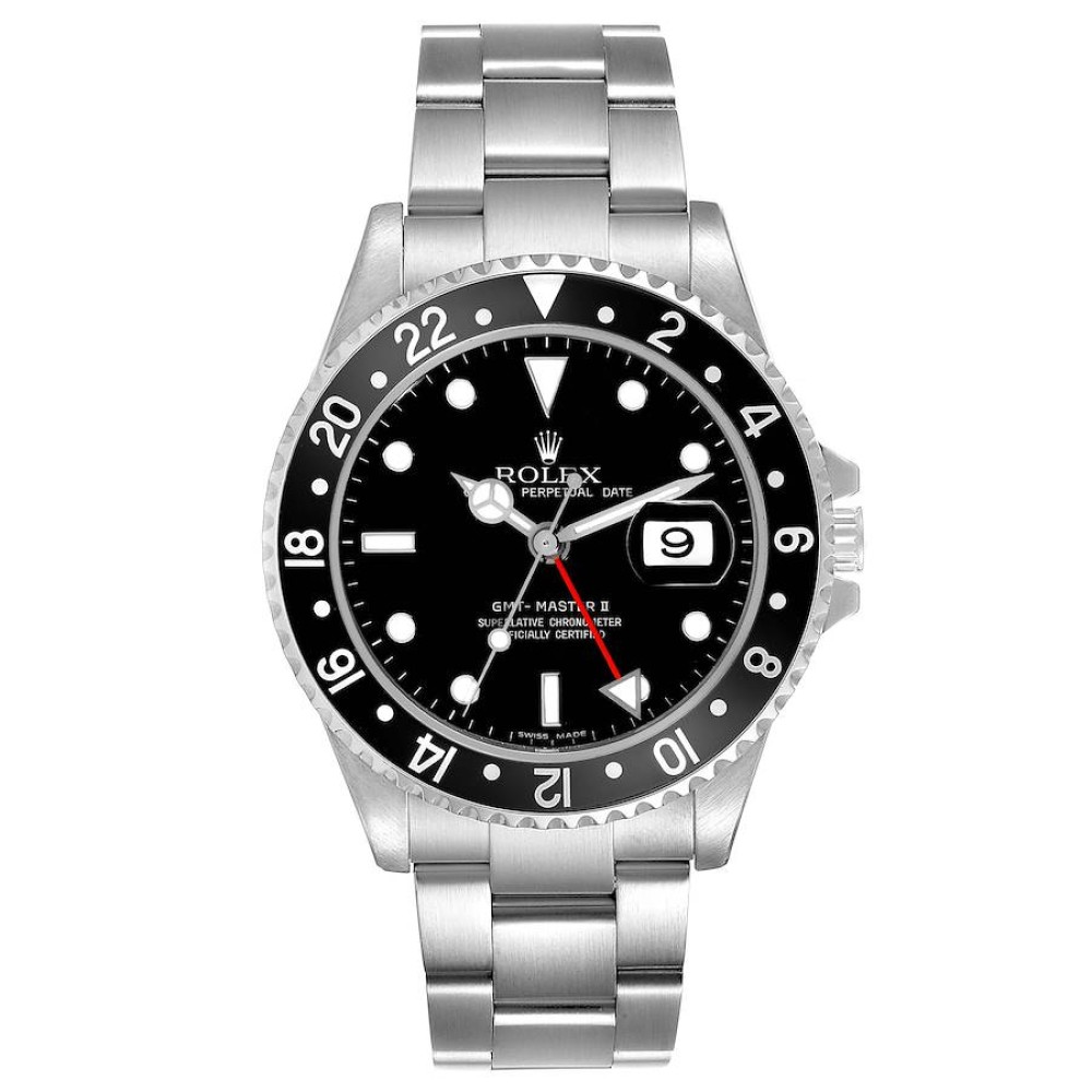 Rolex GMT Master II Black Bezel Dial Steel Mens Watch 16710 Rolex GMT Master II Black Bezel Dial Steel Mens Watch 16710