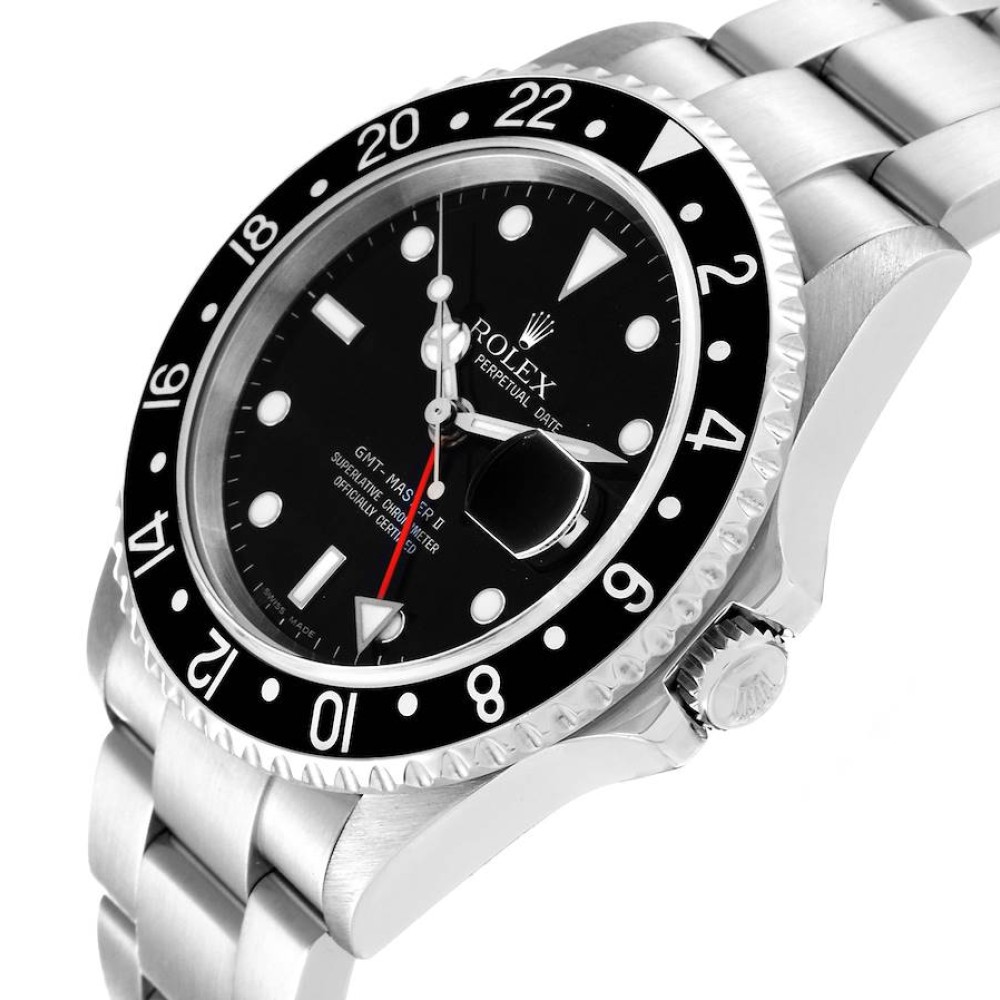 Rolex GMT Master II Black Bezel Dial Steel Mens Watch 16710 Rolex GMT Master II Black Bezel Dial Steel Mens Watch 16710