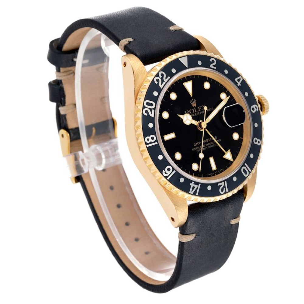 Rolex GMT Master II 18K Yellow Gold Black Dial Mens Watch 16718 Rolex GMT Master II 18K Yellow Gold Black Dial Mens Watch 16718